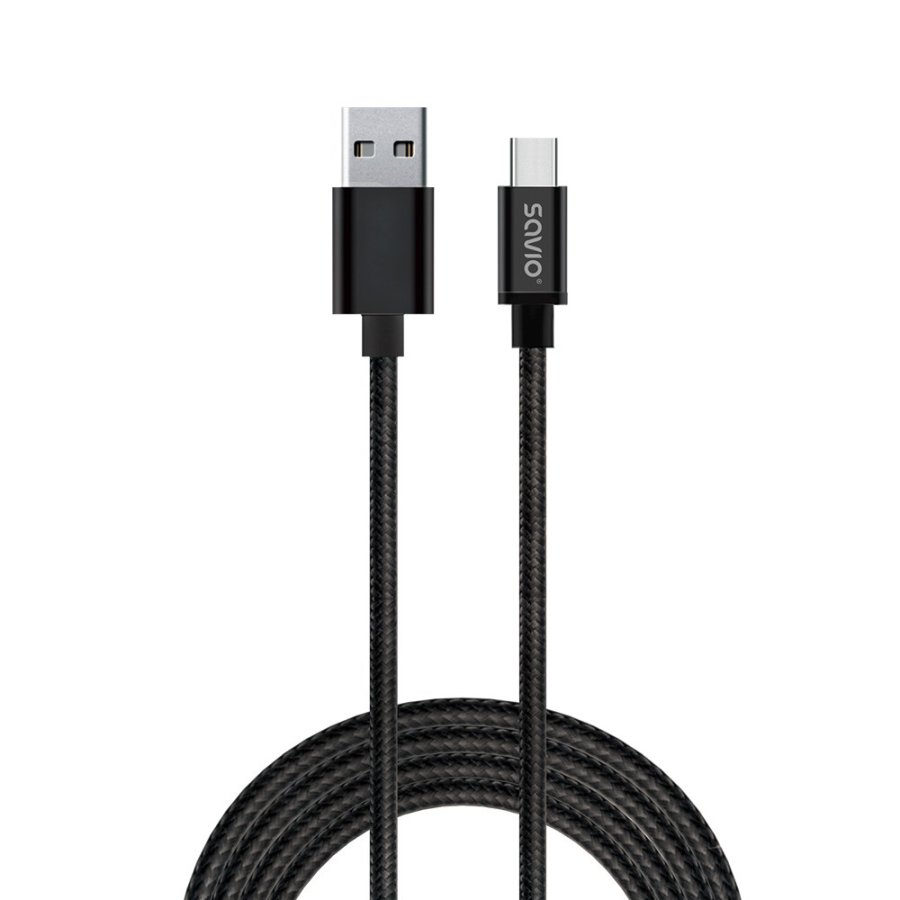 Savio CL-129 USB-kabel 2 m USB 2.0 USB A USB C Sort #1