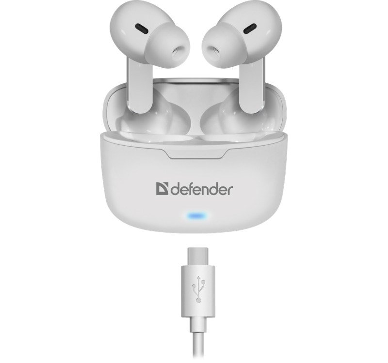 Bluetooth hovedtelefoner Defender TWINS 903 Hvid Multifarvet #1