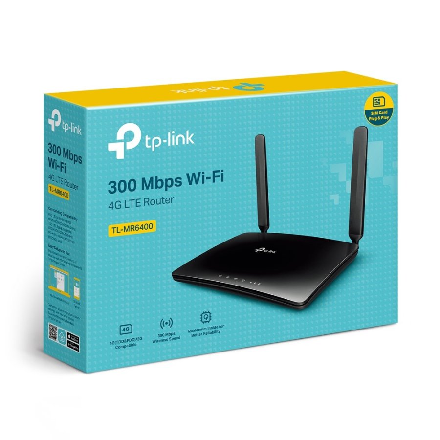 TP-Link TL-MR6400 tr�dl�s router Hurtigt ethernet Enkelt band (2,4 GHz) 4G Sort #4