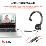 HP Poly Blackwire 3310 Monaural Microsoft Teams Certified USB-C Headset +USB-C/A Adapter #10