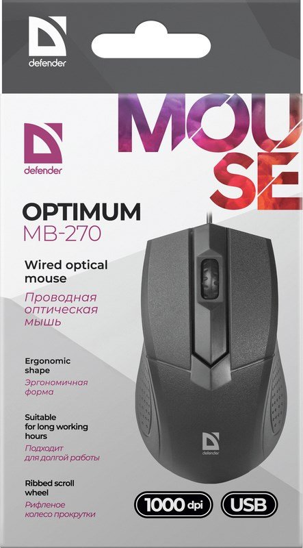 Optisk mus Defender Optimum MB-270 Sort 1000 dpi (1000 dpi) #3