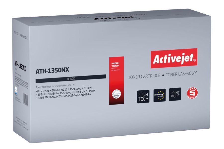 Activejet ATH-1350NX Toner til HP-printere; Erstatning HP W1350X; HP135X, HP 135X Supreme; 2400 sider; sort med chip #1