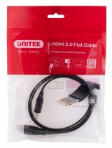 UNITEK HDMI CABLE 2.0 4K60HZ FLAT 1M C11063BK-1M HDMI-kabel 1 m HDMI Type A (Standard) Sort #1