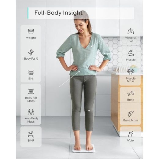 Eufy Smart Scale C1 T9146H21 V�gt Kvadratisk hvid elektronisk personv�gt #3