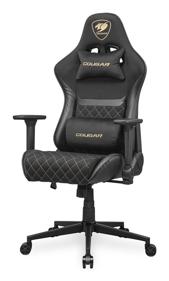 COUGAR CGR-A2F-GLB Universal gamingstol Polstret vatteret s�de Sort, Guld #2