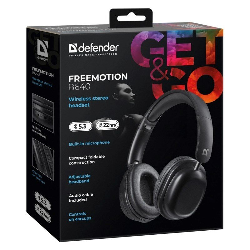 HEADPHONES DEFENDER BLUETOOTH FREEMOTION B640 BLACK #10