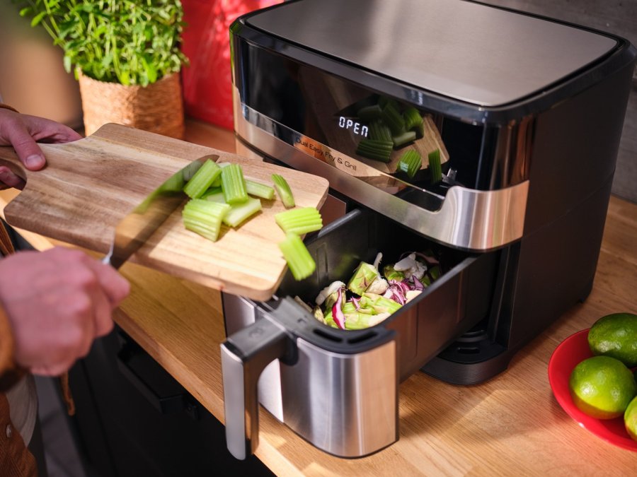 Tefal Dual Easy Fry & Grill EY905D Dobbelt 8,3 L Enkeltstende 2700 W Varmluftsteger Rustfrit stl #7