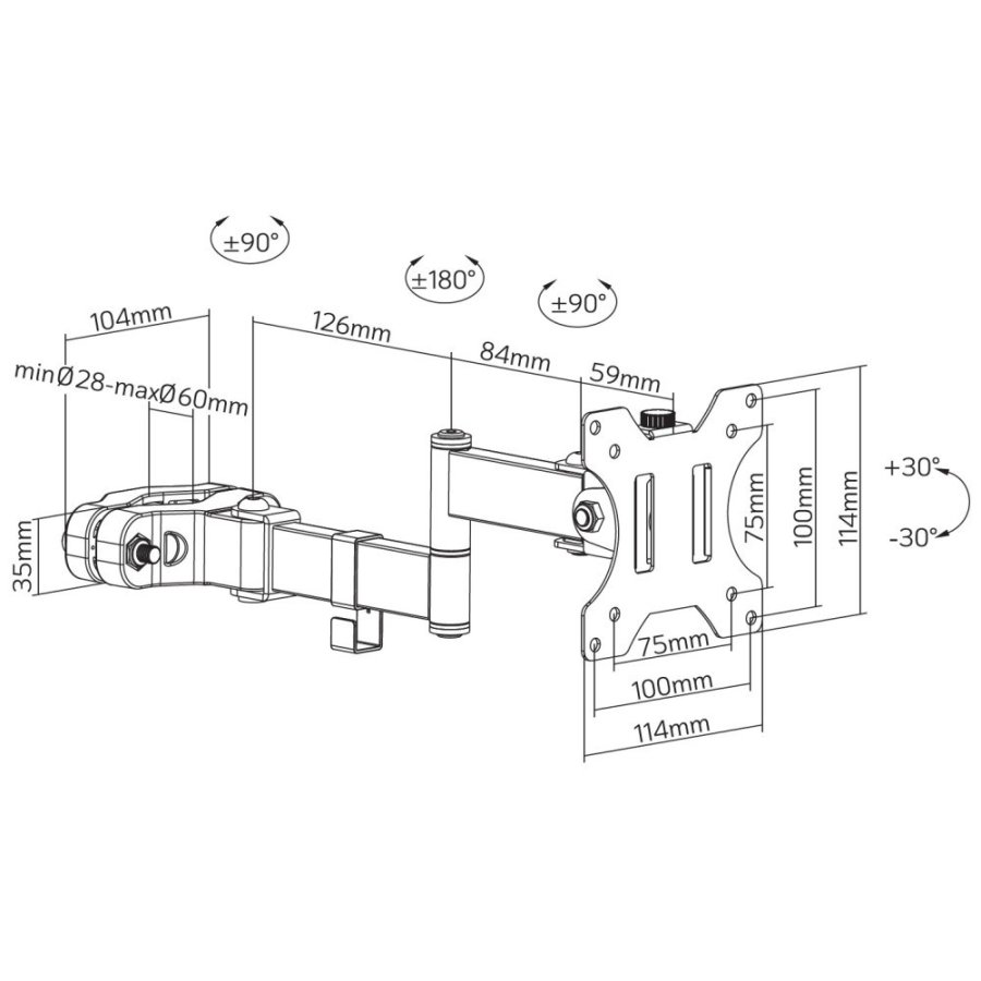 Techly ICA-LCD 110BK tv-beslag 81,3 cm (32