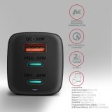 Axagon ACU-DPQ65 oplader til mobil enhed Mobiltelefon, Netbook, Laptop, Smartphone, SmartWatch, Tablet, Universel Sort Vekselstrm Hurtig opladning Indendrs #5