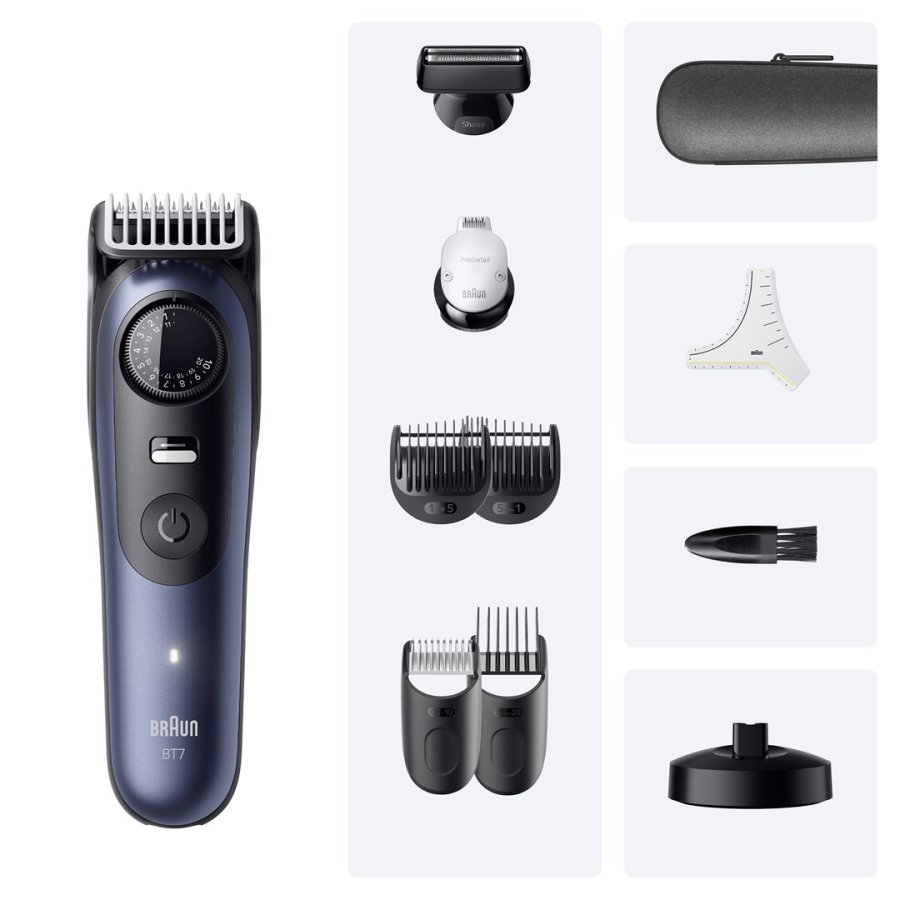 Braun BeardTrimmer 7 80789809 skg trimmer Vekselstrm/batteri 40 2 cm Vd og tr Mrkebl #3