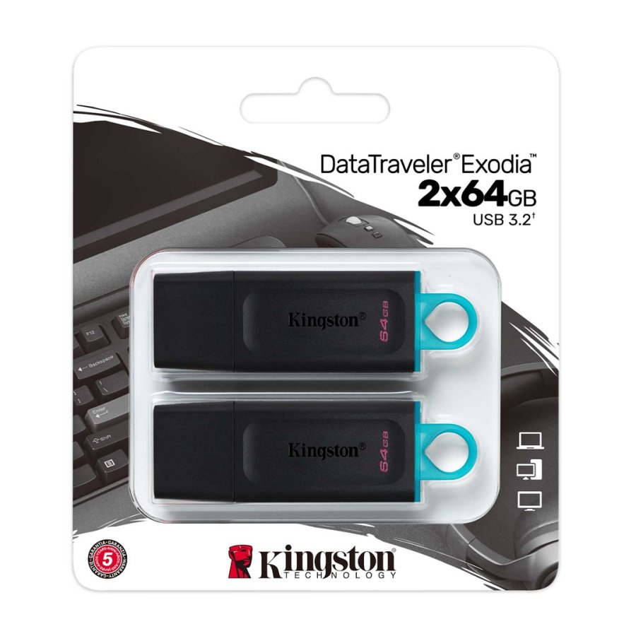 Kingston Technology DataTraveler  Exodia USB 3.2 Flash-drev (sort + turkis) - 2 stk #6