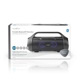 Bluetooth Party Boombox | 6 timer | 2.0 | 120 W | Medieafspilning: AUX / Micro SD / USB | IPX5 | Kan parres | Brehndtag | Fest lys | Sort #19