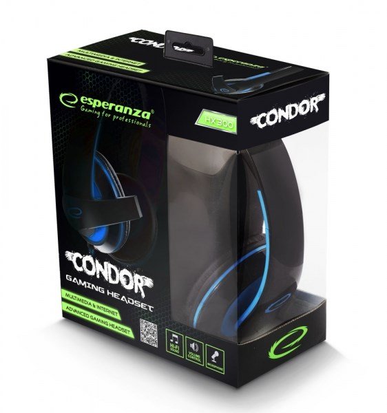 Esperanza EGH300B Headset Ledningsfrt Spil Sort, Bl #4
