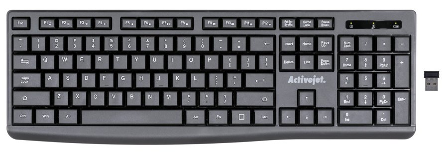 Activejet trdlst tastatur K-3803SW, batteridrevet 1x 1,5V AAA #12