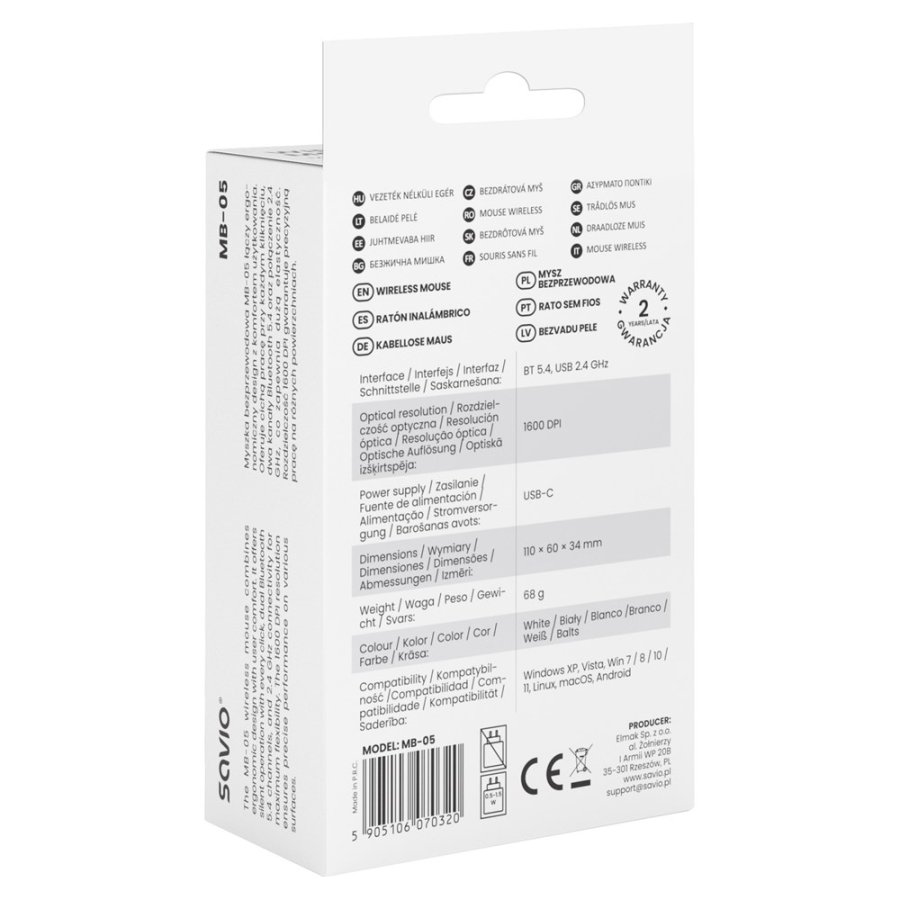 Savio MB-05 mus Universel Ambidextrous Bluetooth 1600 dpi #6
