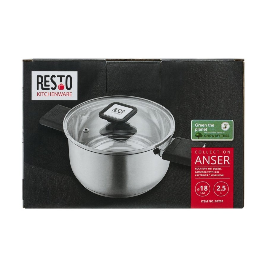 Resto Kitchenware Anser 2,5 L Rund Sort, Rustfrit stl #49
