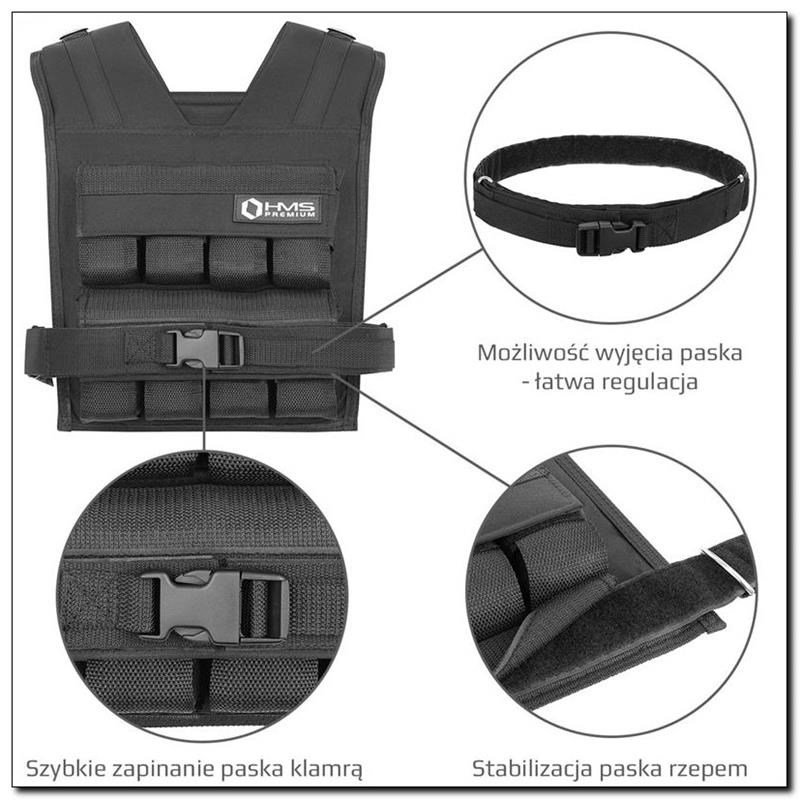 HMS Fitness KTO16 vgtvest Stl Sort #28