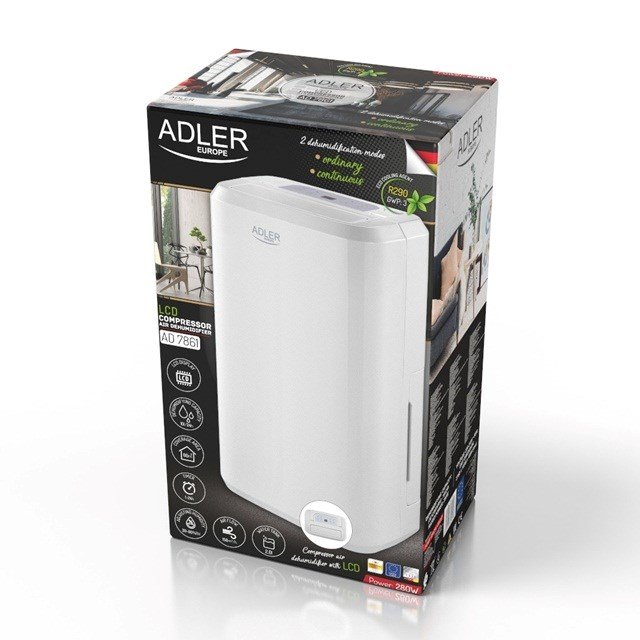 Adler | Compressor Air Dehumidifier | AD 7861 | Power 280 W | Suitable for rooms up to 60 m3 | Suitable for rooms up to  m2 | Water tank capacity 2 L | White #12