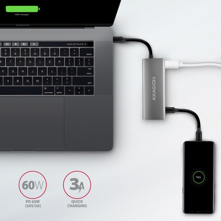 Axagon HMC-5G21 dockingstation Ledningsfrt USB 3.2 Gen 2 (3.1 Gen 2) Type-C Gr #5