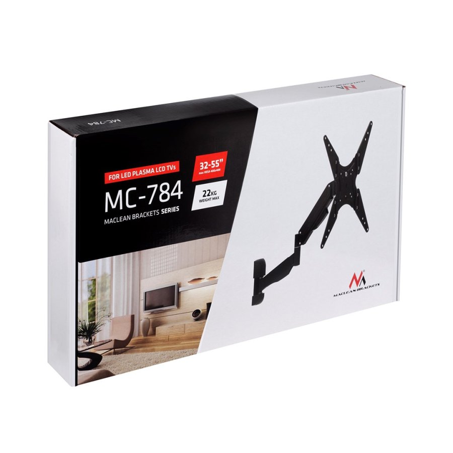 TV- eller monitorholder sort Maclean MC-784 gasfjeder 32