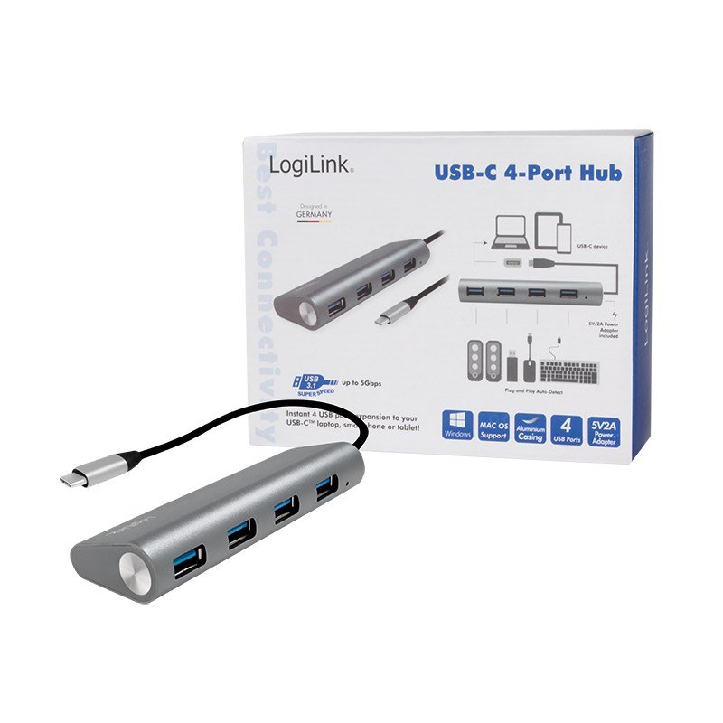 LogiLink UA0309 interface hub USB 3.2 Gen 1 (3.1 Gen 1) Type-C 5000 Mbit/s Gr� #8