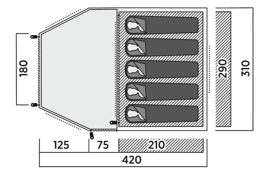 Easy Camp Kinn 5 Grn Kupel/Igloo telt #6