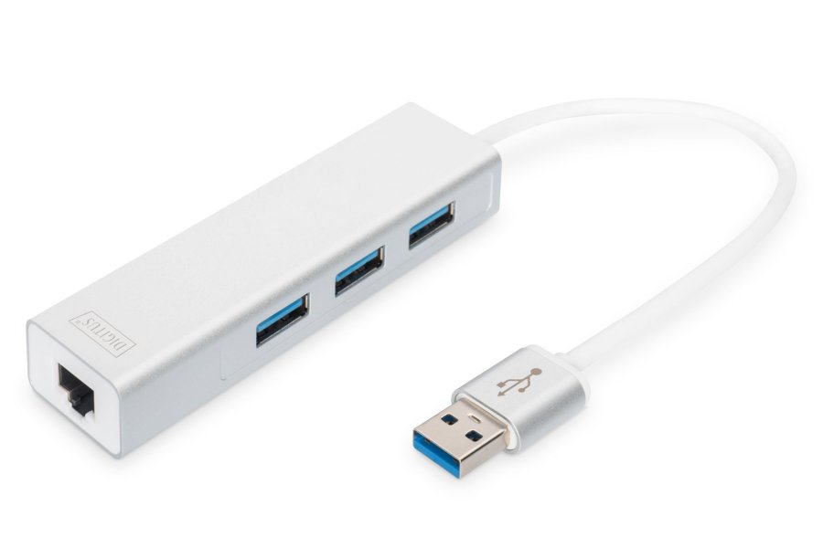Digitus DA-70250-1 dockingstation USB 3.2 Gen 1 (3.1 Gen 1) Type-A Slv, Hvid #1