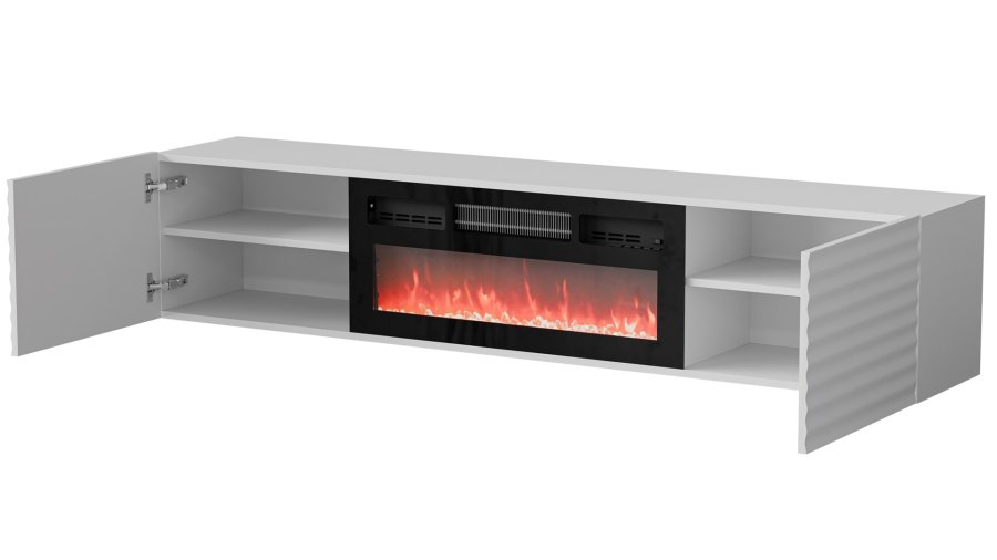 Cama RTV-skab TULA 183x35x37 hvid mat + sort pejs #2