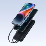 Baseus Lipow Powerbank med dobbelt indbygget kabel og display 10000 mAh 22,5 W Sort #11