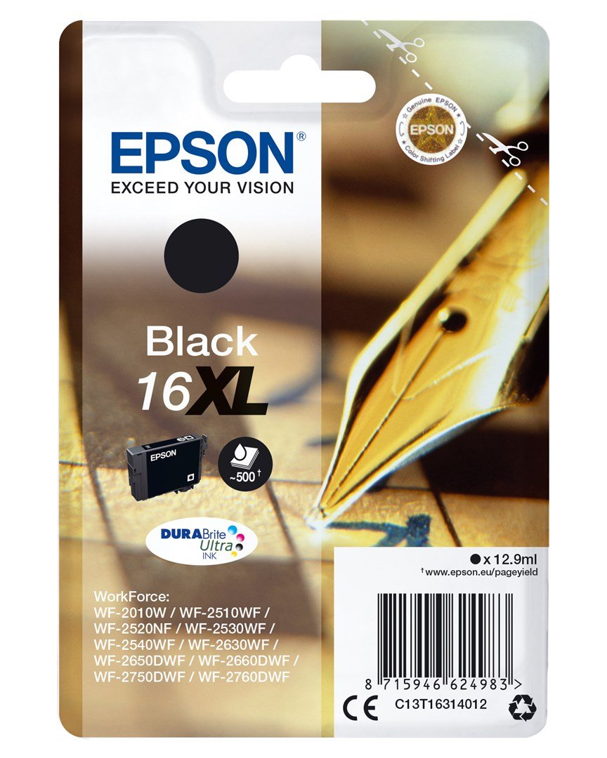 Epson Pen and crossword C13T16314012 blkpatron 1 stk Original Hjt (XL) udbytte Sort #1