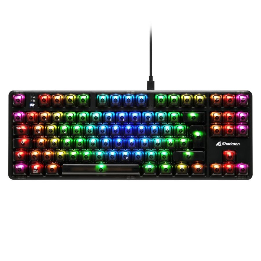 Sharkoon SGK70W tastatur Spil USB QWERTZ Tysk Sort #1