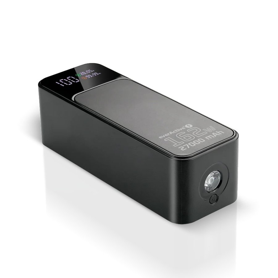 Powerbank 27 000mAh, 1x USB, 2x USB-C, 162,5W, QC4+, flashlight, LCD screen, black #4