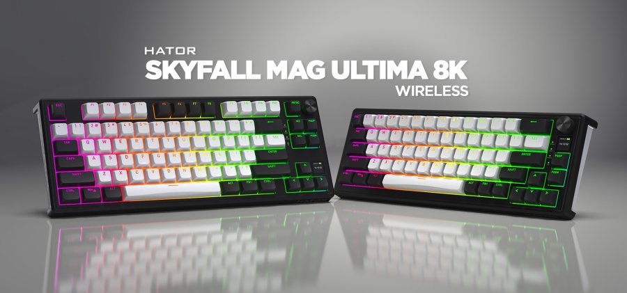 HATOR Skyfall 80 MAG ULTIMA 8K wireless tastatur Spil USB + RF Wireless + Bluetooth QWERTY US engelsk Sort, Hvid #9