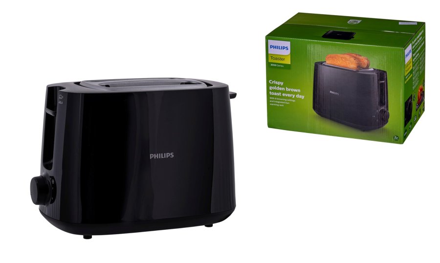 Philips Daily Collection HD2581/90 Brdrister - 2 skiver, bred brdholder, sort #1