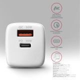 Axagon ACU-PQ30W Ladegert QC3.0.4.0/AFC/FCP/PPS/Apple+ PD USB-C 30W - wei - USB Typ C Mobiltelefon, Smartphone, SmartWatch, Tablet, Universel Hvid Vekselstrm Hurtig opladning Indendrs #5