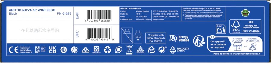 Steelseries Arctis Nova 3P Headset Trdls Musik/hverdag Bluetooth Sort #13