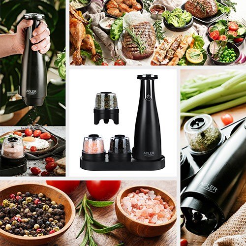 Spice, Salt & Pepper Grinder - Set of 3 Grinders - USB Adler #3