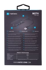 NATEC Hub USB 3.0 Moth (4 porte, sort) #9