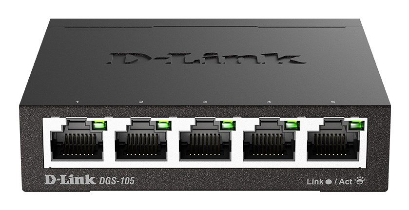 D-Link DGS-105 Ikke administreret L2 Gigabit Ethernet (10/100/1000) Sort #1