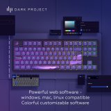 Dark Project ALU87B Celestial, G3MS Voidstone Switch, UK/DE/AT/ES/IT/FI/NO/SE/DK tastatur Spil USB QWERTZ Dansk, Engelsk, Tysk, Italiensk, Nordisk, Norsk, Spansk, Svensk, UK engelsk Lilla #21