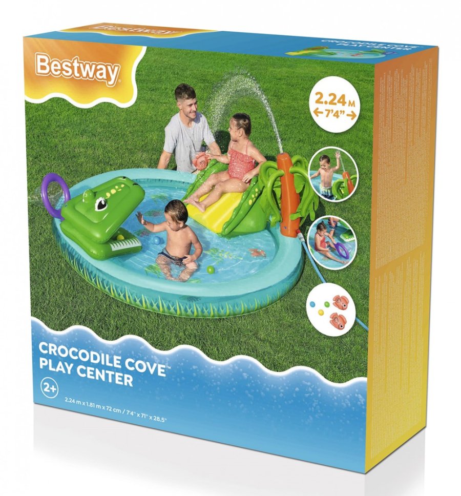 Bestway Oppustelig Pool Krokodille Legepark 224x181x72 cm +2 r Have 53166 #29