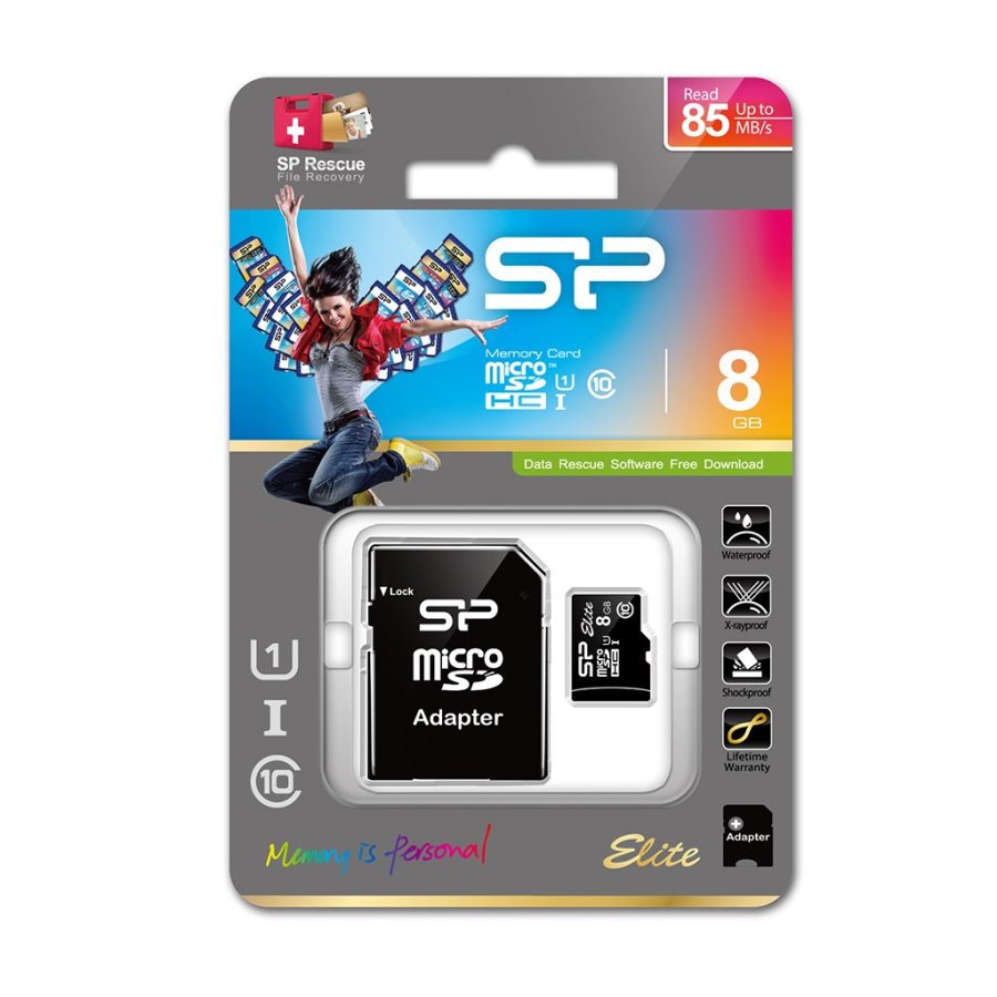 Silicon Power Elite 8GB microSDHC UHS-I  flash-hukommelse Klasse 10 #4