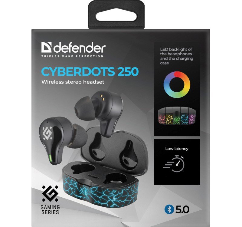 HOVEDTELEFONER DEFENDER BLUETOOTH CYBERDOTS 250 GAMING SORT #5