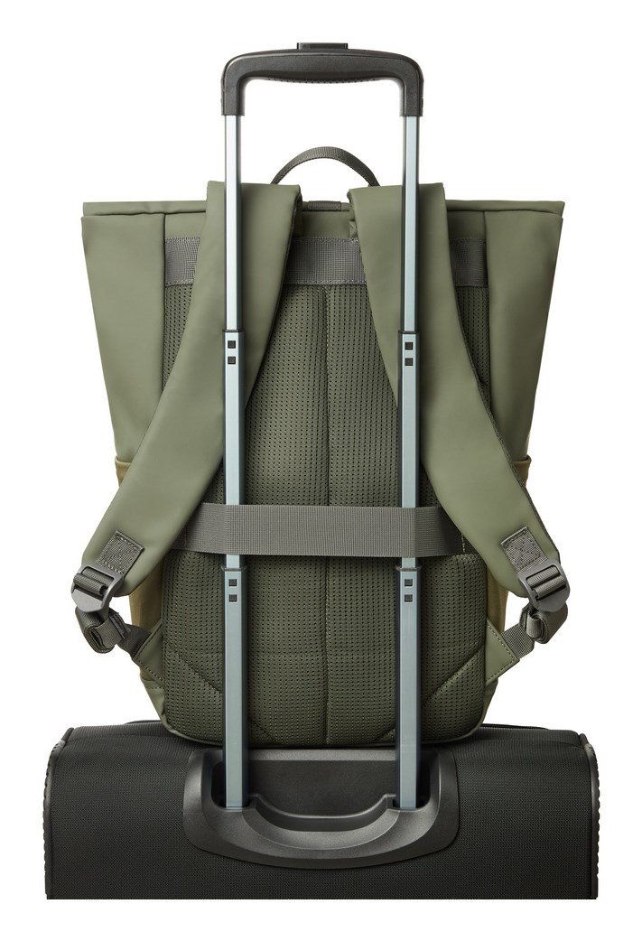 Rivacase Eden rygs�k Rejserygs�k Oliven PU-l�der, Polyester, Genanvendt polyethylenterephthalat (rPET) #17