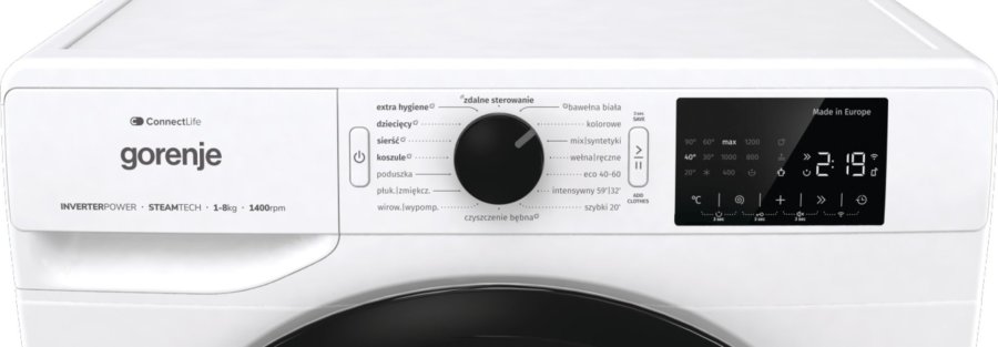 Gorenje G400 Fritstende vaskemaskine, 8 kg, 1400 o/min WPNEI84SBSWIFI/PL #5