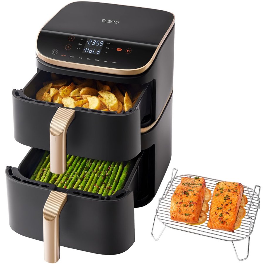 Cosori Turbo Tower Pro Smart Enkelt 10,8 L Enkeltstende 2630 W Varmluftsteger Sort, Guld #2