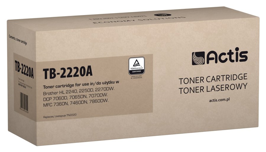 Actis Tonerpatron TB-2220A (erstatning Brother TN-2220; Standard; 2600 sider; sort) #1