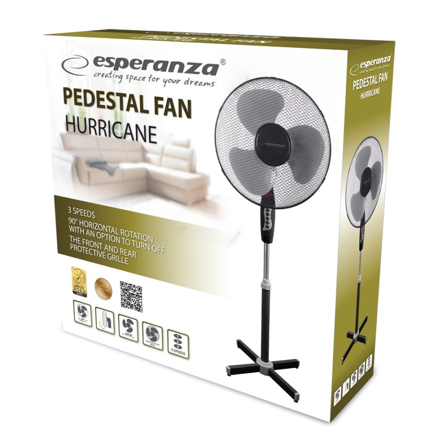 Esperanza EHF001KE, stativventilator 16'' sortgr #4