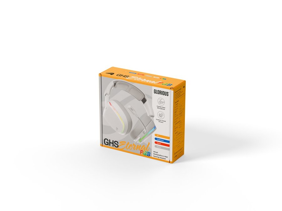 Glorious Gaming GHS Eternal RGB Headset Ledningsf�rt Spil USB Type-C Hvid #27