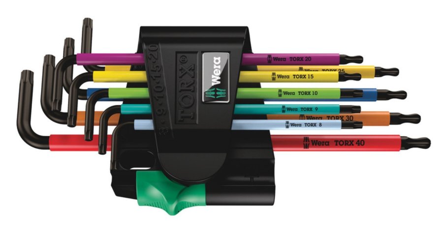 Wera 967/9 TX BO Multicolour 1 L-Key Set for TORX, BlackLaser #1